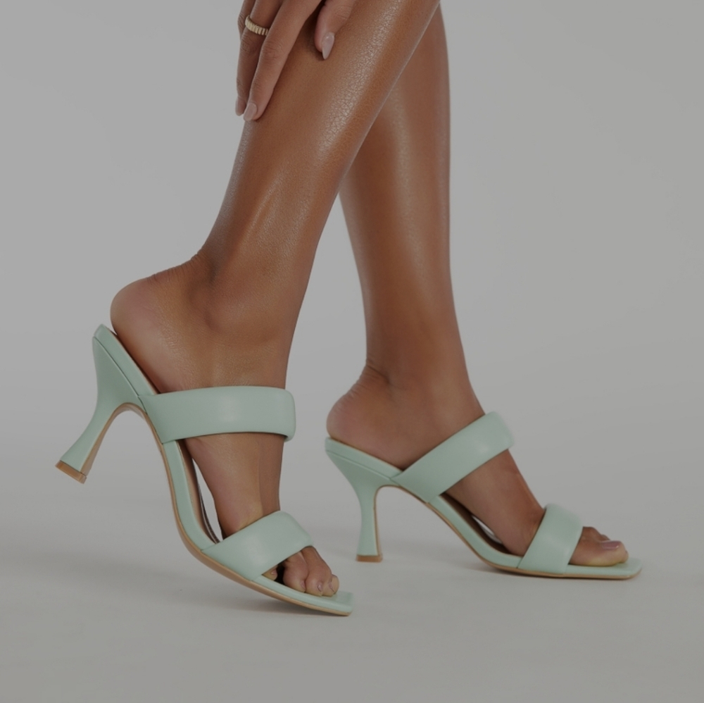 AMORA HEELED SANDAL, Light Green Color,  Size 8